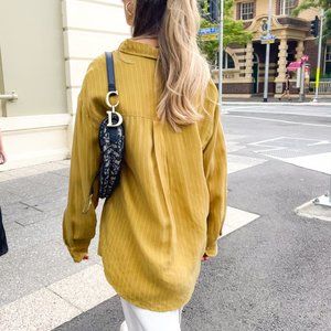 VRG GRL New York Streets Button Up Shirt // Stripe